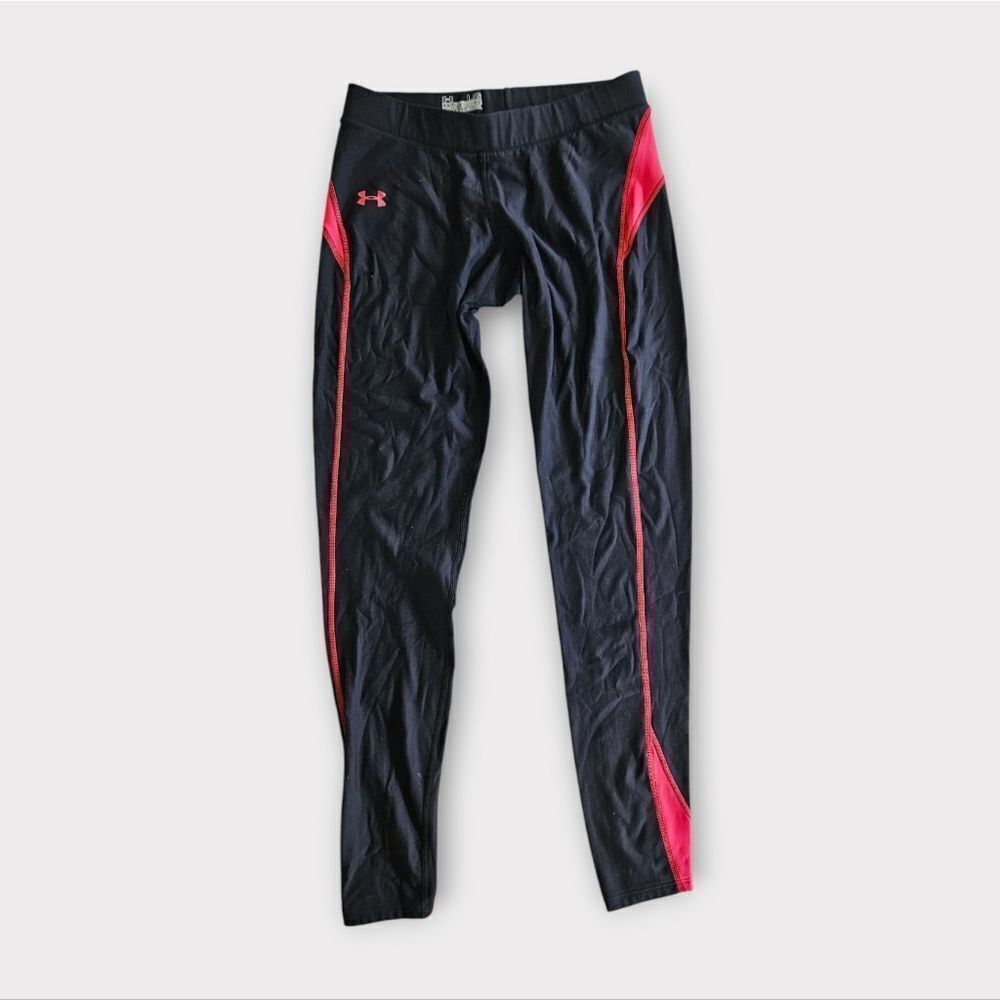 Under Armour Cold Gear Compression Pink Panel Ankle Athletic Running Leggings L